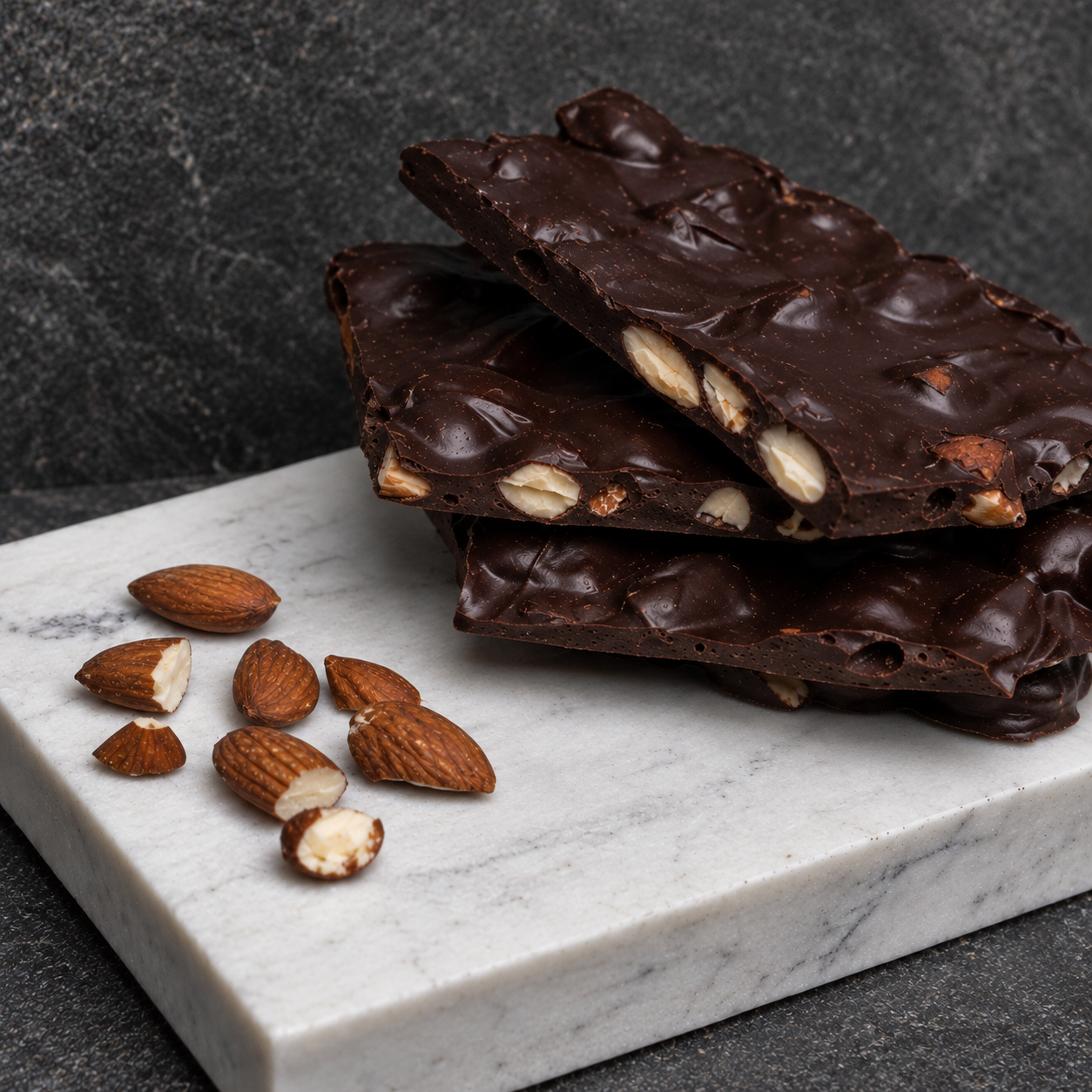 Almond Dark Chocolate - Coorg Home Made Almond Dark (Bitter Chocolate) Chocolate