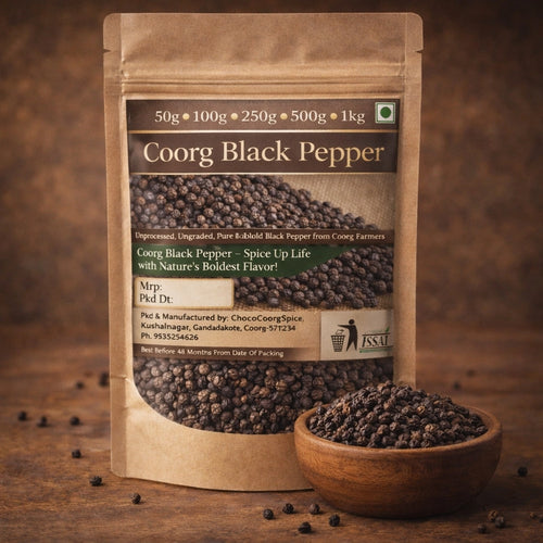 Black Pepper Organic and Bold  - Coorg Black Pepper - Coorg Natural Spices - Coorg Spices