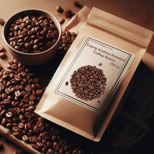 Coorg Arabica Roasted Coffee Beans - Arabica Plantation AAA - Medium Roasted