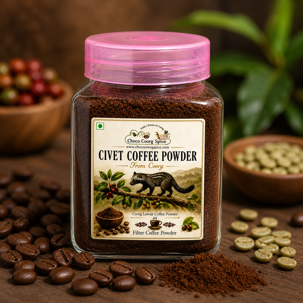 Luwak Coffee Powder - Civet Coffee Powder from Coorg - Kopi Luwak Powder