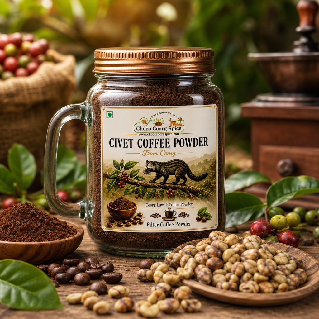 Luwak Coffee Powder - Civet Coffee Powder from Coorg - Kopi Luwak Powder
